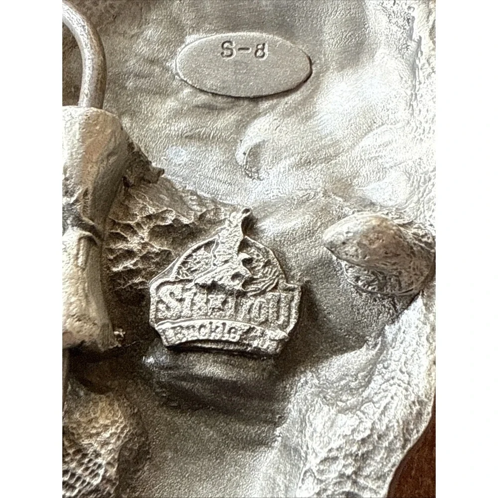 Vintage 1993 Siskiyou Belt Buckle Company SKULL RED EYES Outlaw Motorcycle - EUC